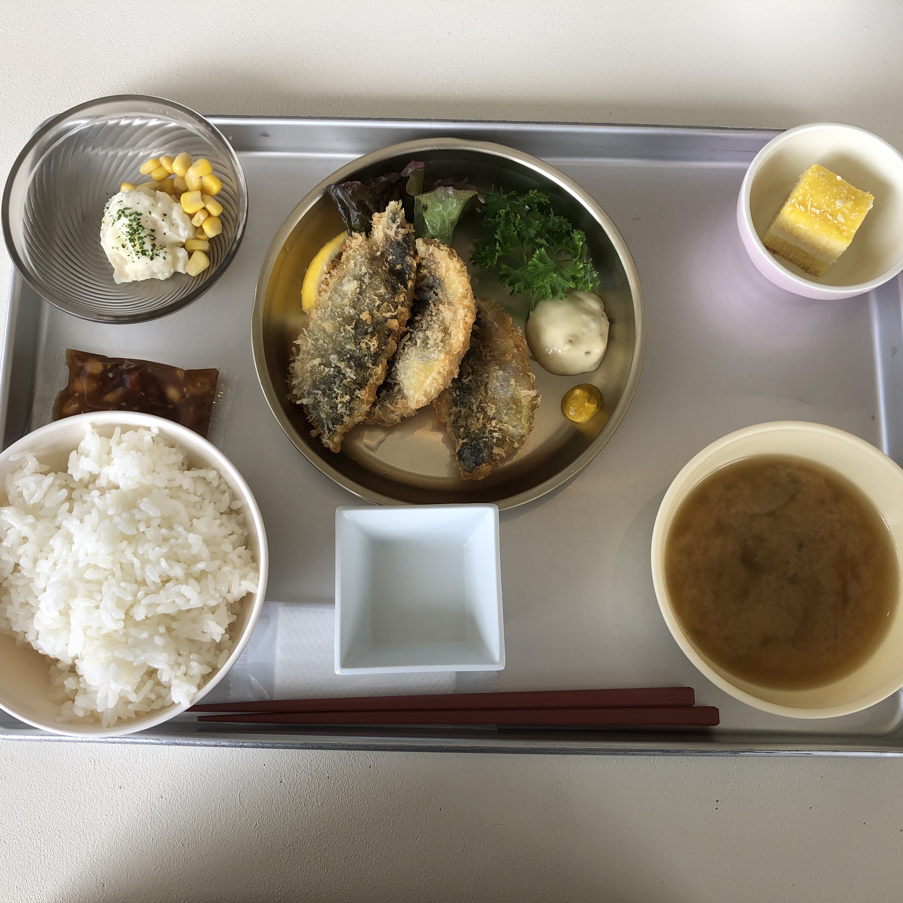 アジフライ定食 給食風