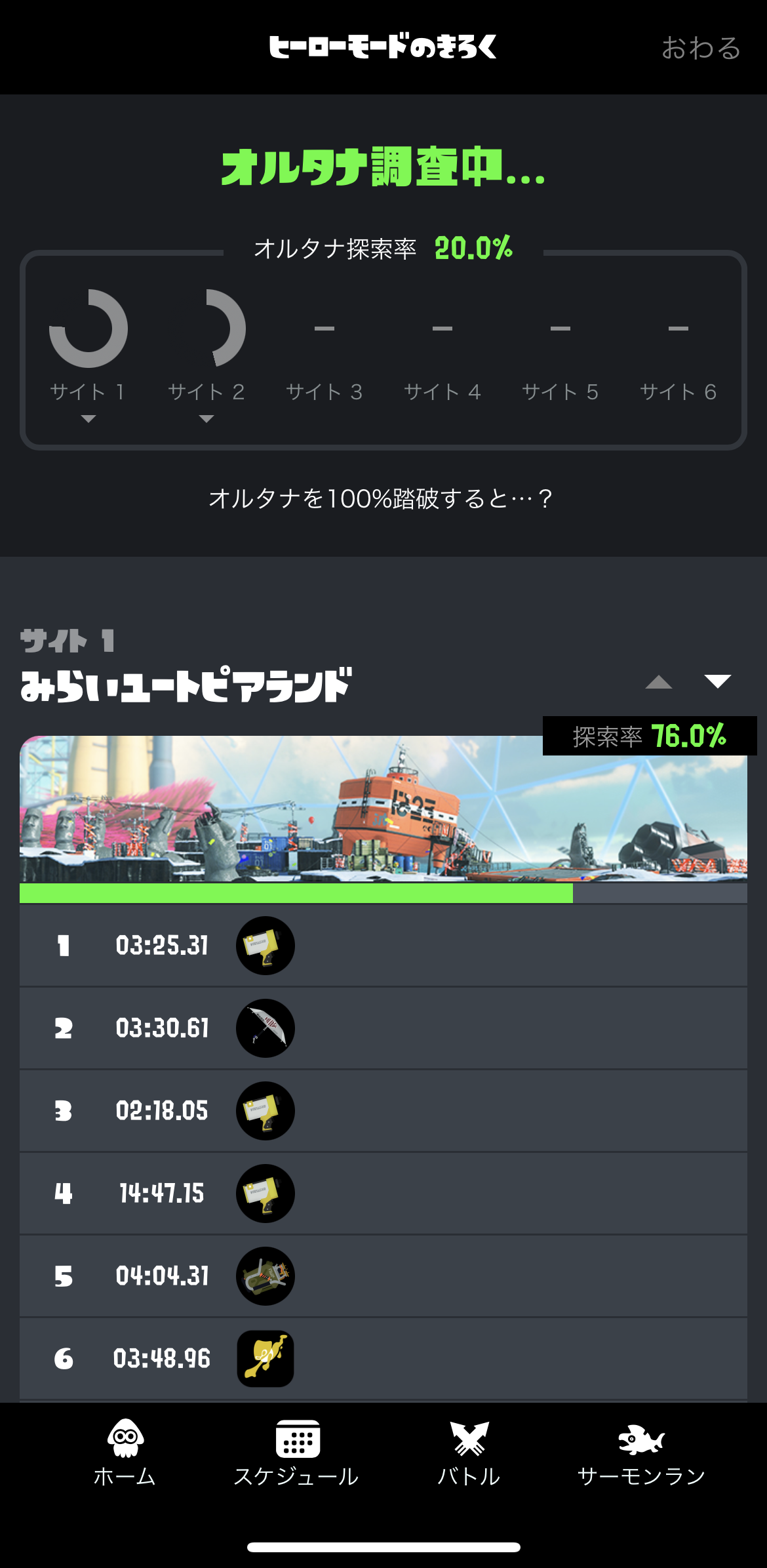 ヒーローモードを進めている