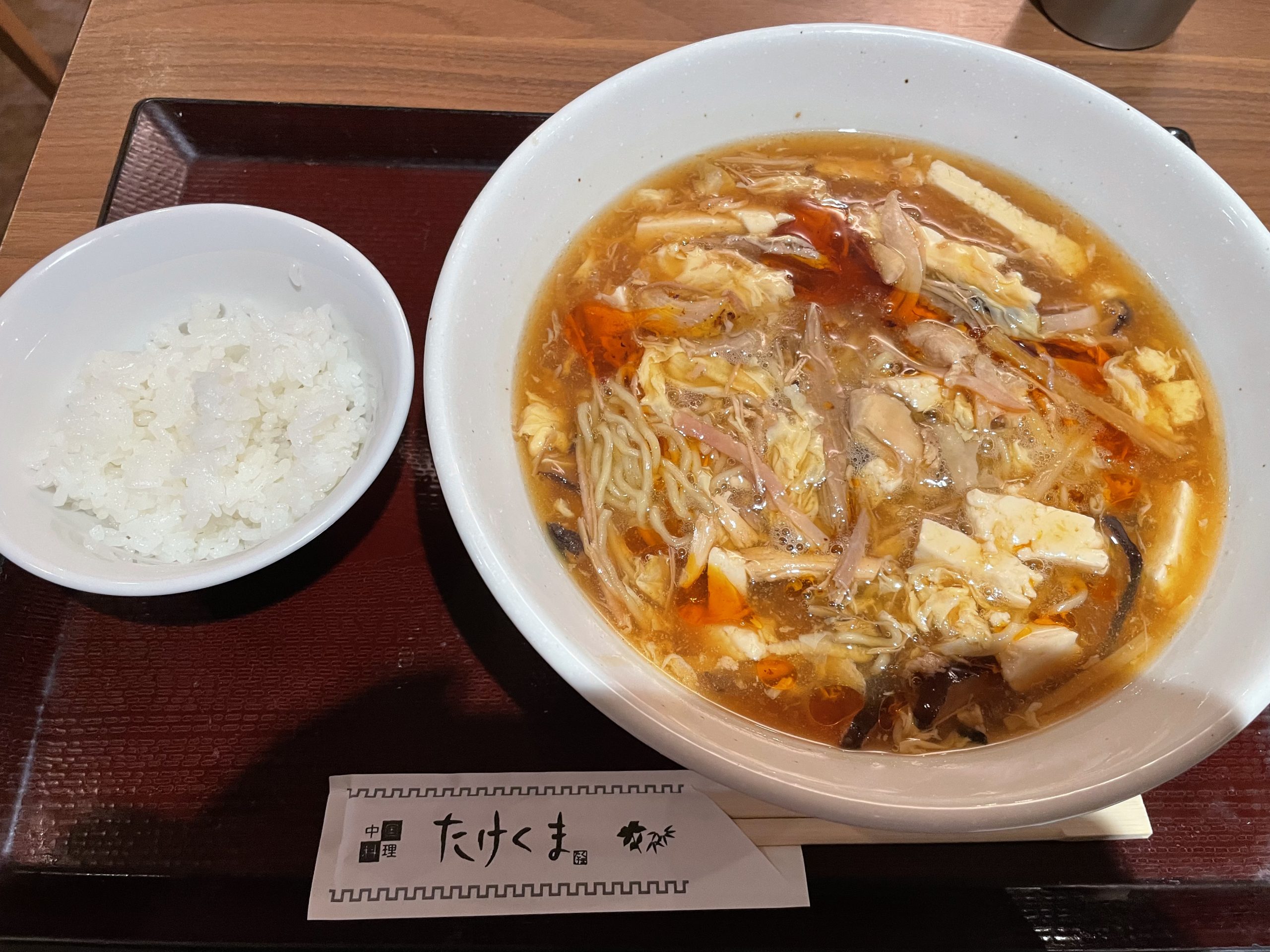 ランチ：たけくまの酸辣湯麺（2024/12/12）
